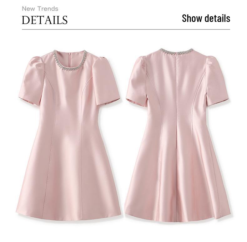 Studded Diamond Waist-Slimming Petite Socialite Dress