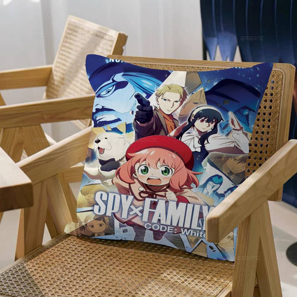 Anime S-Spy X Family Cushion Cover Pillowcase Upholstery Sofa Throw Pillow Home Decor Pillowcas