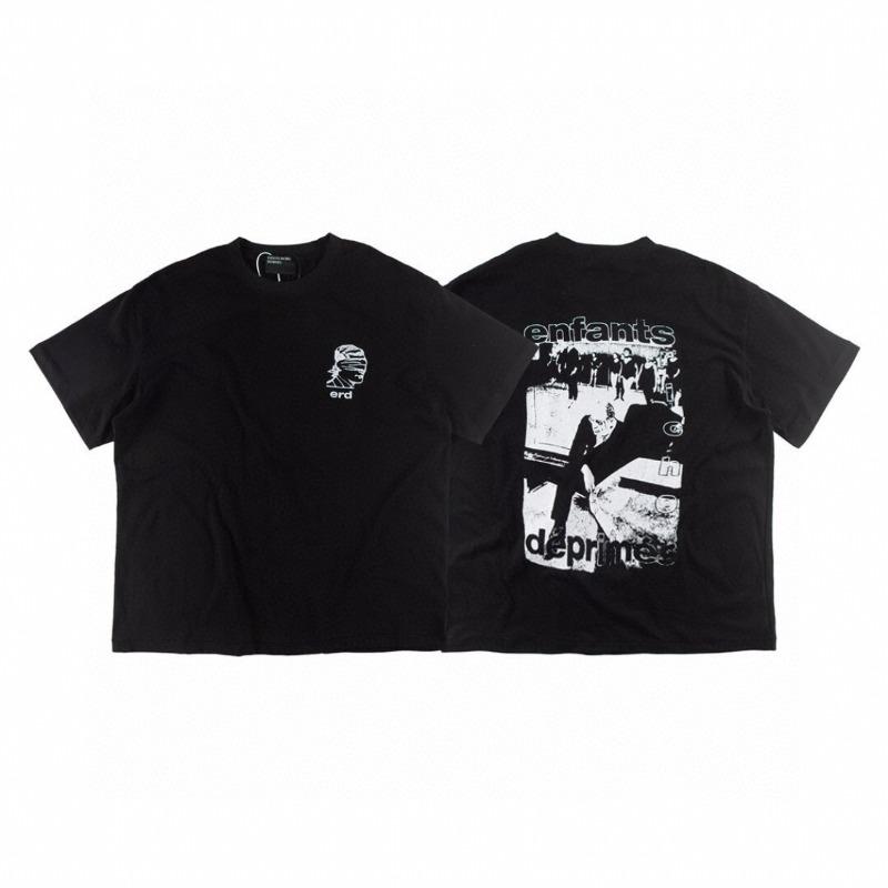 Letter printing retro portrait American tide brand loose men's and women's casual short-sleeved T-shirt tide