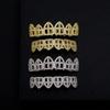 Hot Sale Hip Hop Bezel Setting Unisex Braces Gold Plated Hollow Cross Teeth Hollowed Decoration
