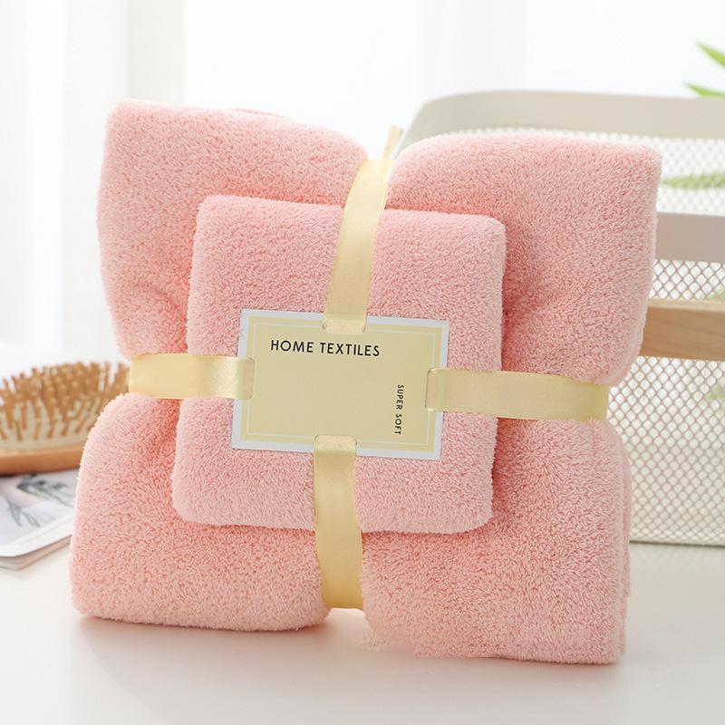 Wearable Towel Robe Set - Super Soft & Quick-Dry Coral Fleece, Highly Absorbent Bath Sheet for Women Men Spa & Home Use
