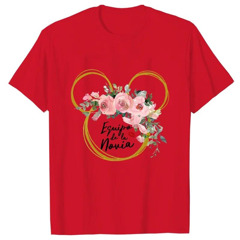 Spanish Team Bride Squad T-shirt Bachelorette Party Tshirt Bridal Wedding Future Bride To Be Tees Flowers Short Sleeved Tops