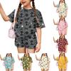 Kids Casual Short Sleeve Top and Shorts Set Animal Print Summer Outfit Lightweight Comfortable Breathable Fabric for Boys and Girls