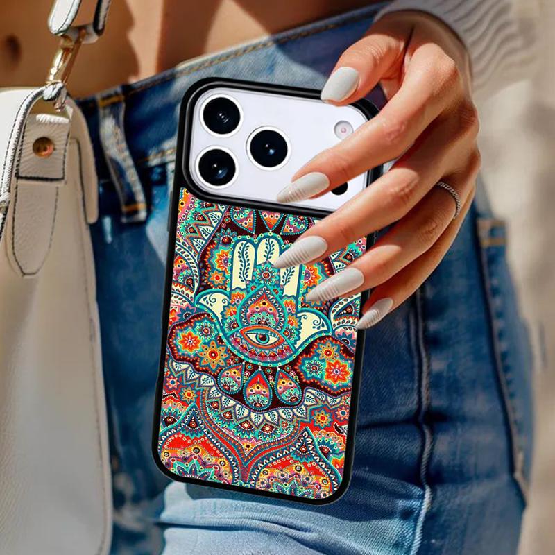 Hamsa Hand Amulet Psychedelic Phone Case For iPhone 17 Air 14 15 13 12 Max Cover For Apple 14 15 16 16e 11 Pro Max Plus