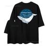 Anime Humpback Whale Printed Men's T-Shirt Cotton Casual O-Neck Short Sleeve Women‘s Streetwear Tee Oversize High Quality Tops
