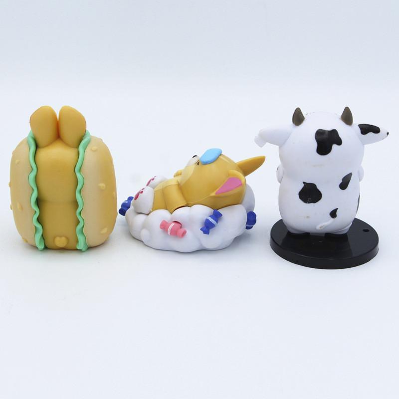 Adorable Pvc Foodie Corgi Figurines With Hamburger Cake Candy Designs Collectibles