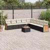 VidaXL Garden Lounge Set with Cushions 10 Pcs, Patio Sofas, Furniture Set, Outdoor Terrace Furniture, Black 3260145