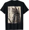 Samurai Cat Warrior Japanese Ukiyo-e Artwork Cat Samurai T-Shirt