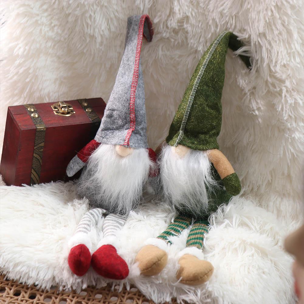Mini Long-legged Christmas Doll Cartoon Long Old Man Doll Handmade Christmas Gnome  Bedroom