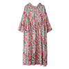 Dimanaf 2025 Summer Women Plus Size Basic Dress Hooded Pleated Casual Long Loose Vintage Floral Dress Maxi