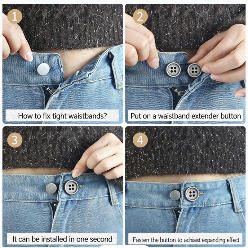 Pants Extender Buttons Flexible Waist Extenders for Jeans Skirt 15mm/18mm