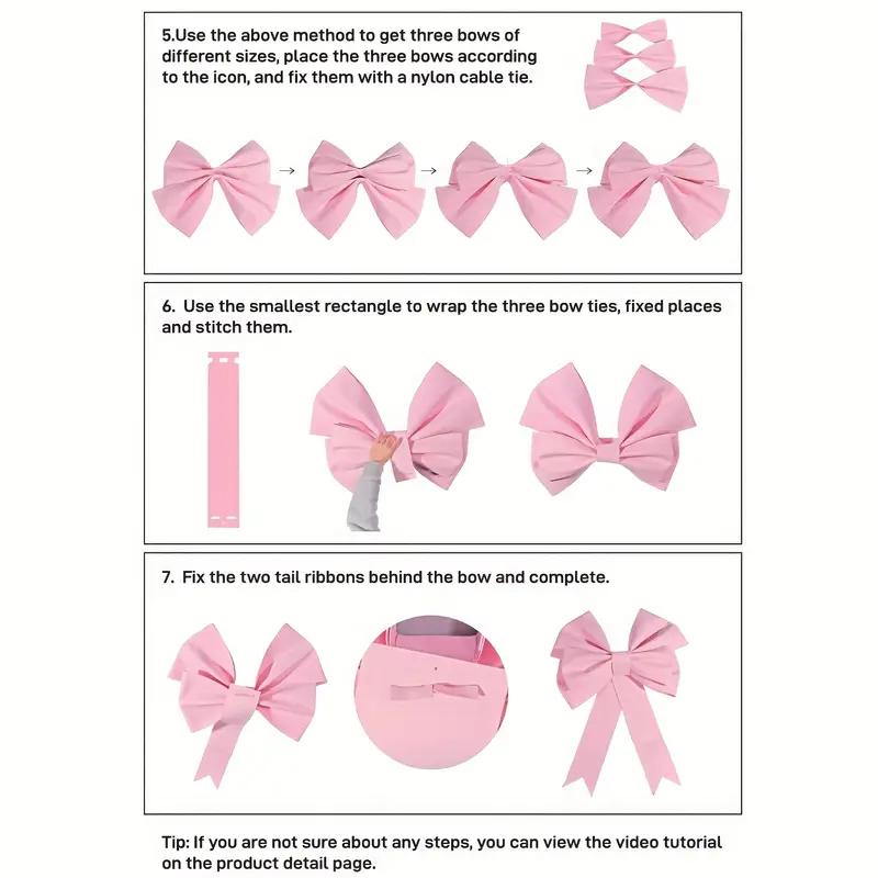 DIY Handmade Craft Bag EVA Material Giant Pink Decorated Bow Set for Wedding Christmas Easter Birthday Party Decorations