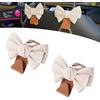 2PCS Car Seat Headrest Hooks, Cute Bow Car Purse Hook, Leather Vehicle Backseat Storage Hooks for Purses and Bags, Bow Car Interior Decor
