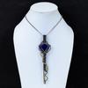 Faceted Blue Sapphire Pendant Copper Wire Wrapped Pendant Handmade Gemstone Pendant Wire Wrapped Jewelry Key Pendant Copper Jewelry For Gift