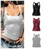 Sweet Girl's Vest Top Bottoming Shirt Glossy Sensation Camisole Chic Jeongyeon Slim Crop Top  Lady
