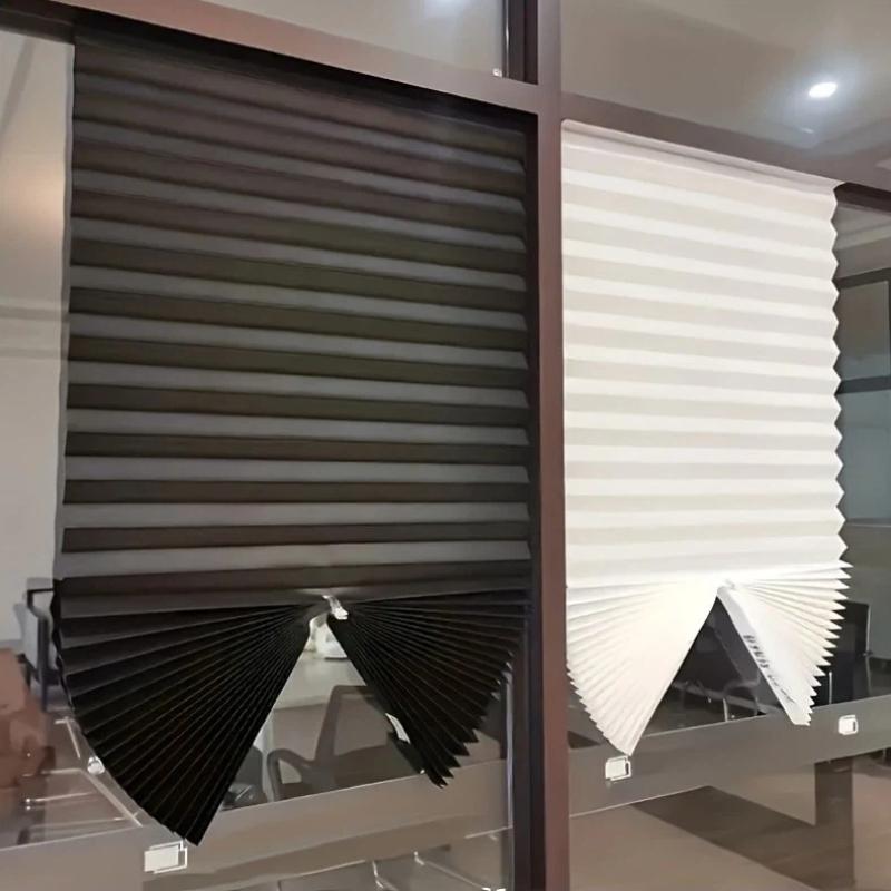 Self-adhesive Pleated Blinds for Windows Sun Shade Blinds Adjustable Window Blinds Half Blackout Curtains Blind Roller Decor