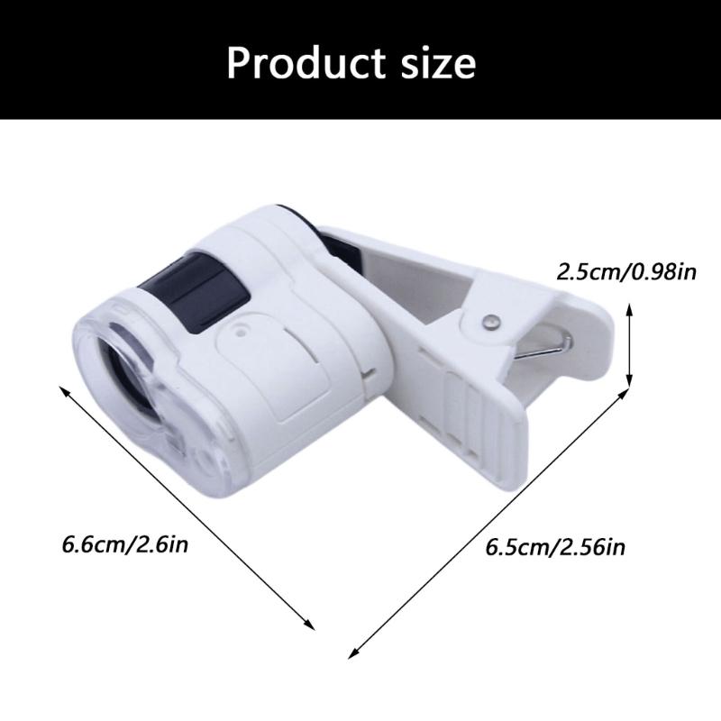 Handheld 60X Magnifying Glass With Double LED Light & Jewelry Microscope Tool Suitable for Detailed Observation
