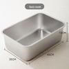 Extra Large Stainless Steel Cat Litter Box with Raised Edge - Anti-Splash, Anti-Tracking, Easy To Clean.