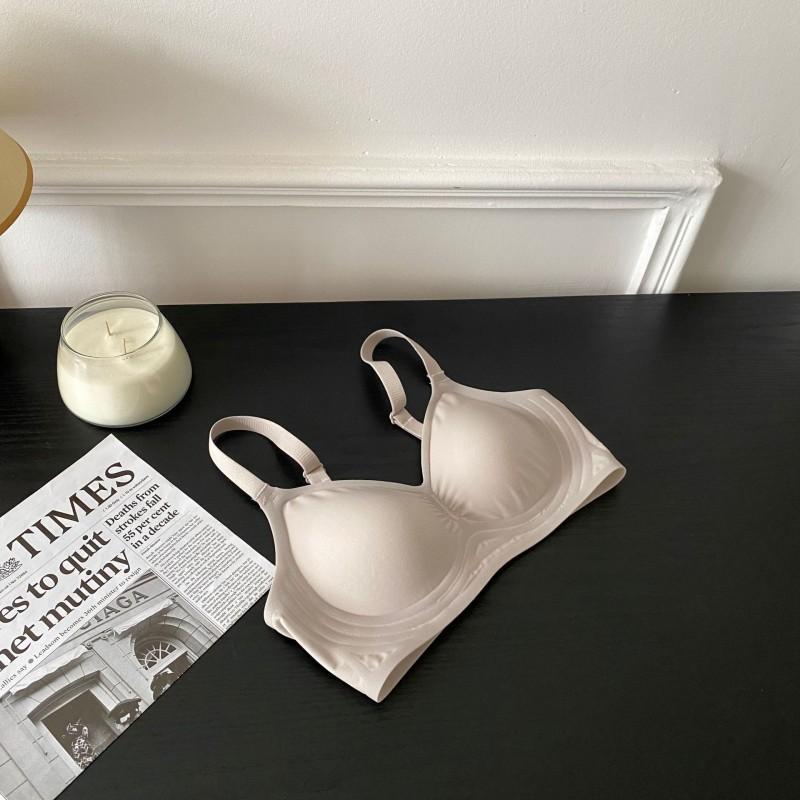 Soft Seamless Bra Small Bust Women Wireless 3/4 Cup With Side Support Lift Daily Comfort Underwear In Nylon