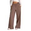 Style Spring Autumn New Style Women's Drawstring Solid Color Waist Fashion Casual Wide Leg High Waist Pants