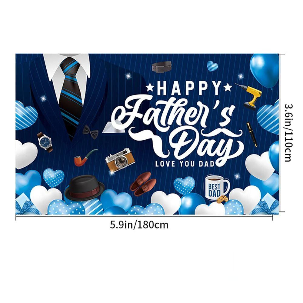 Gentleman Tuxedo Happy Father's Day Background Blue Party Photo Banner  Home Party Decor
