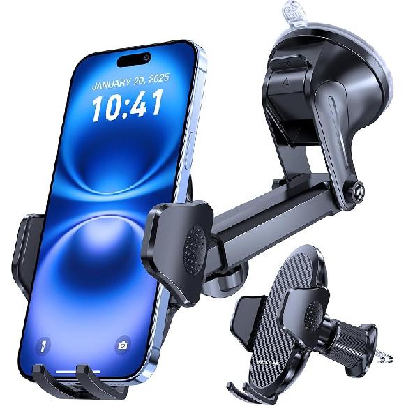 Miracase Phone Holders For Your Car, [Thick Case & Heavy Phone Friendly] Universal Cell Phone Car Mount, 3-In-1 Phone Mount For Car Dashboard