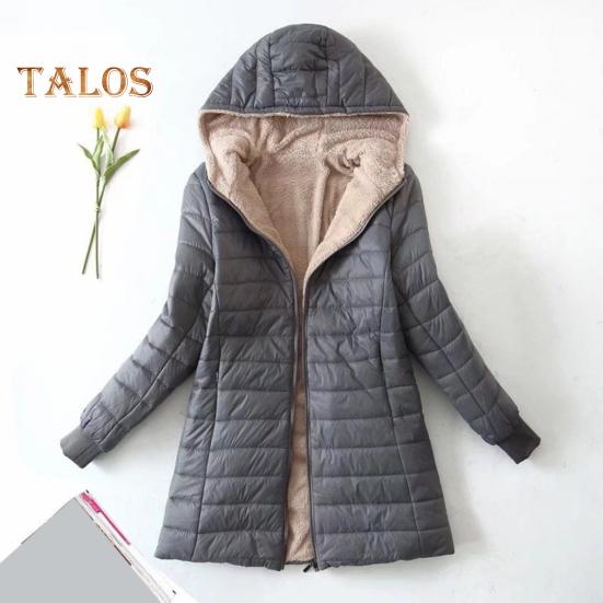 Dámské Zimní kabát S kapucí Silný plyš vycpaný Slim Fit větruodolný na zip Dlouhé rukávy Elastická manžeta Venkovní bunda Denní nošení Tepelné oblečení