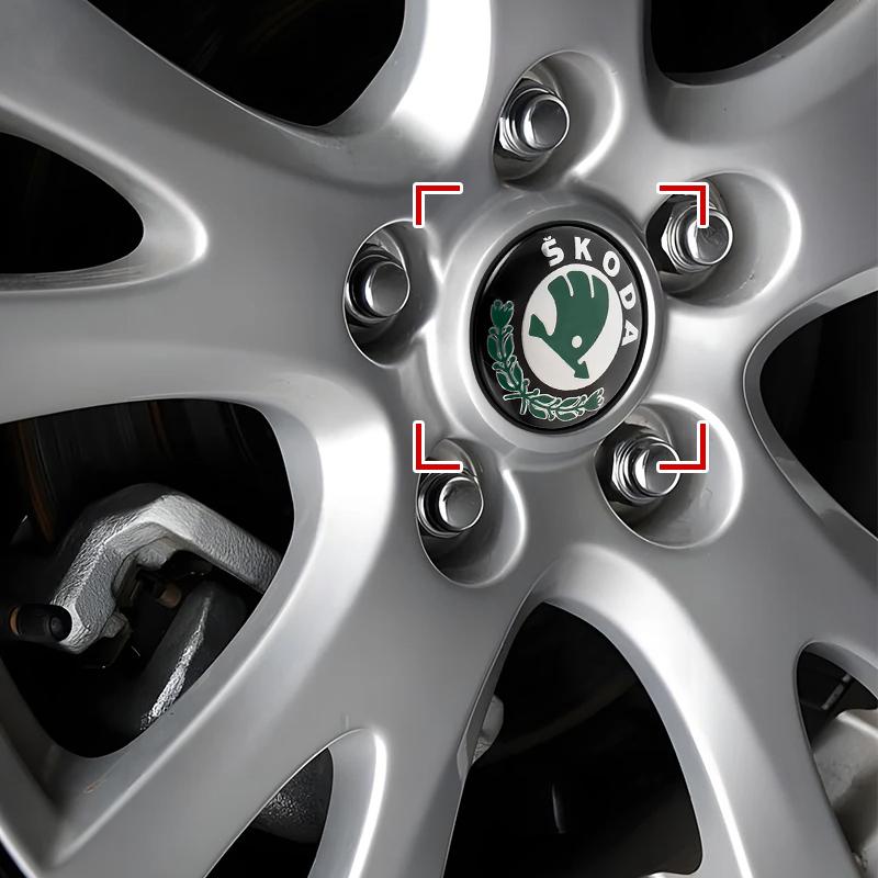 4Pcs 56mm Car Wheel Center Caps Hub Cap Covers Emblem Styling for Skoda A5 A7 A8 Fabia Karoq Superb Rapid Kamiq Octavia MK2 MK1 2 3