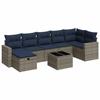 VidaXL Garden Lounge Set 8 Pcs with Grey Cushions Wicker 3325417