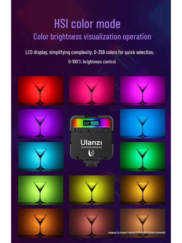 2025 VL49RGB Mini Pocket Full Color Fill Light for Mobile Photography