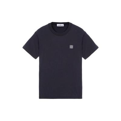 T-shirt Homme Manches Courtes Col Rond Logo Patch Couleur Unie SS23 Bleu Foncé 101523757-A0020