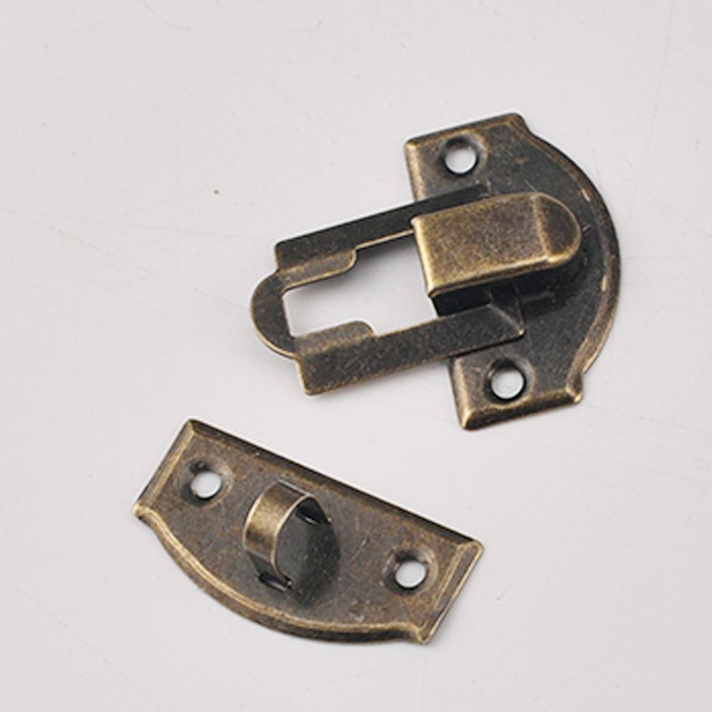 4pcs Vintage Iron Buckle Hasp Lock Buckle for Storage Boxes, Drawers, Cabinets