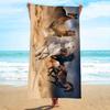 Running Wild Horse Art Print Beach Towel Multiple Sizes For Western Cowboy Theme Beach Trip Outdoor Bath Towel