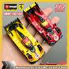 New In Stock Bburago 1:64 Ferrari 2025 499p #83 #51 24h Le Mans Alloy Luxury Vehicle Die-Casting Car Model Customized Toys Gifts