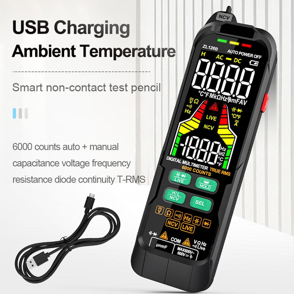 Digital Multimeter Professional Tester Meter Alternating Current Direct Current Voltage Multimetro True RMS Capacitance