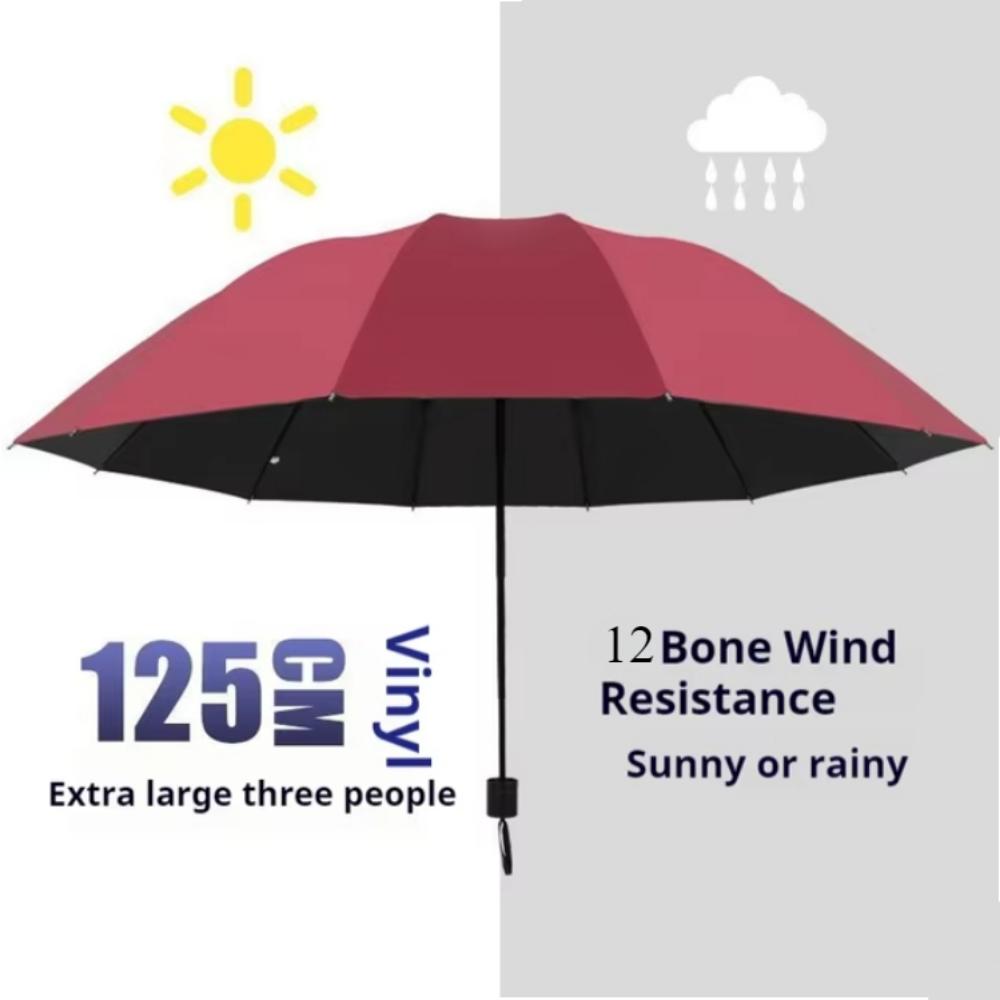 

Очень большой ветрозащитный зонт с защитой от УФ-излучения — прочный, водонепроницаемый, открывается вручную от солнца и дождя красный
