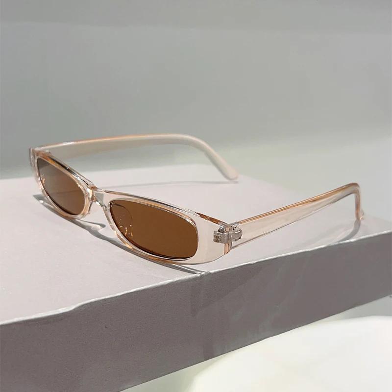 Narrow Oval Sunglasses Women  New Fashion Outdoor Decor Shades Trendy Luxury Brand Design Vacation Casual Sun Glasses