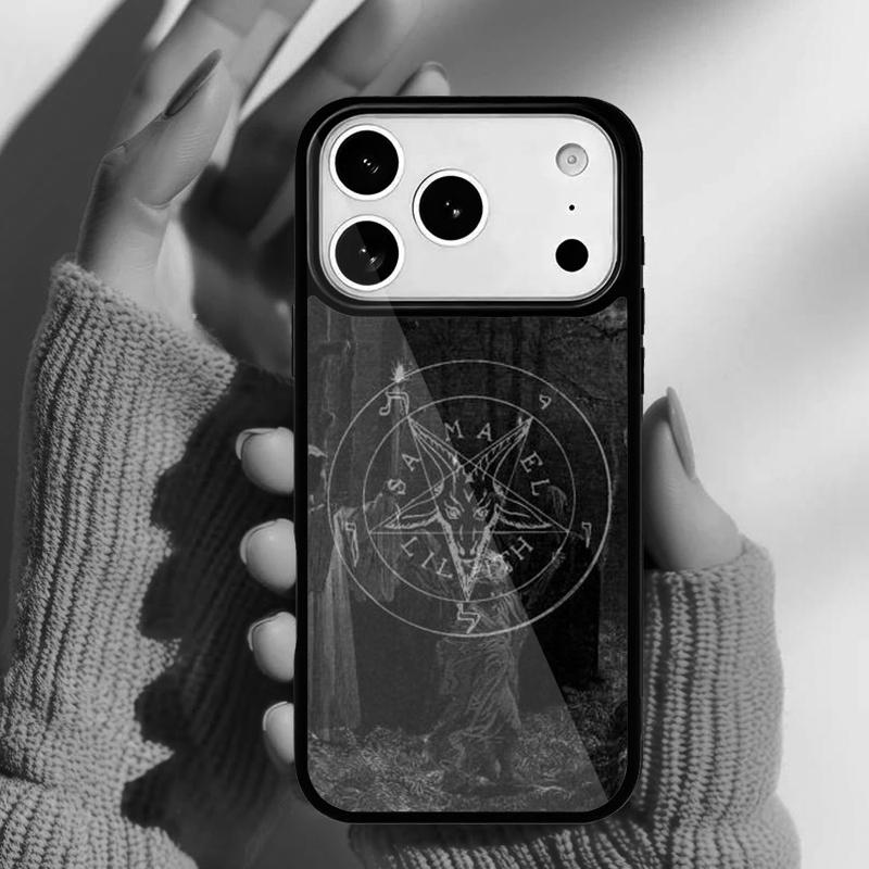 Satanic Pentagram Baphomet Phone Case for iPhone 17 Air 16e 15 14 13 Pro Max Back Cover for 12 11 Pro Coque