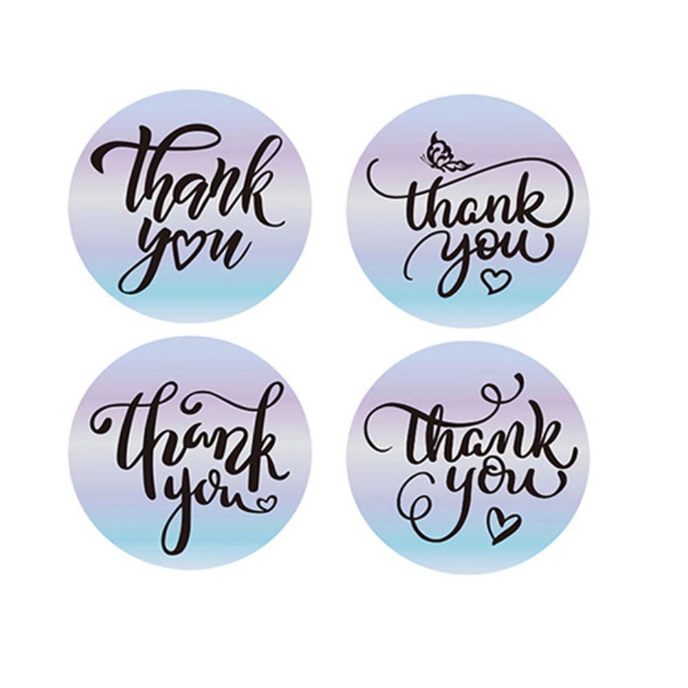 100-500Pcs Rainbow Laser Thank You Stickers 1Inch Small Business Stickers Adhesive Labels For Boutiques Wrapping Supplies