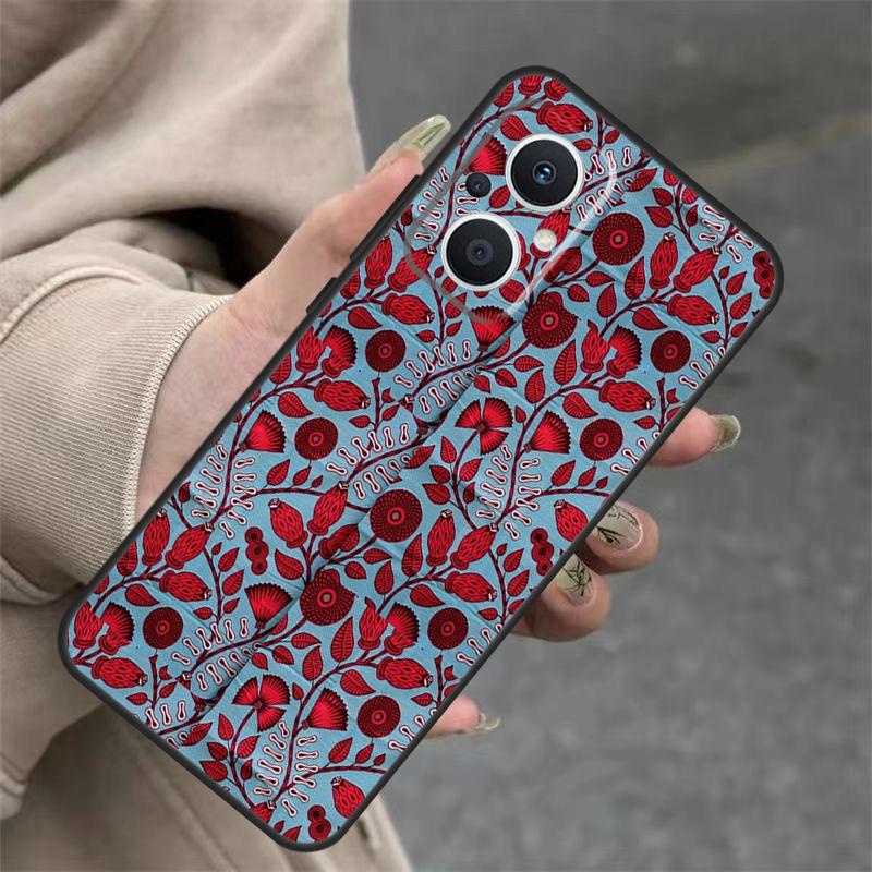 African Wax Pattern Fabric Case For OPPO Reno 14 12 11 10 13 Pro 14F 13F 12F 11F 8 7 Lite OPPO Find X9 X8 X6 Pro Cover