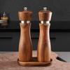 Acacia Wood Pepper and Sea Salt Grinder Set with Ceramic Core and Steel Ring