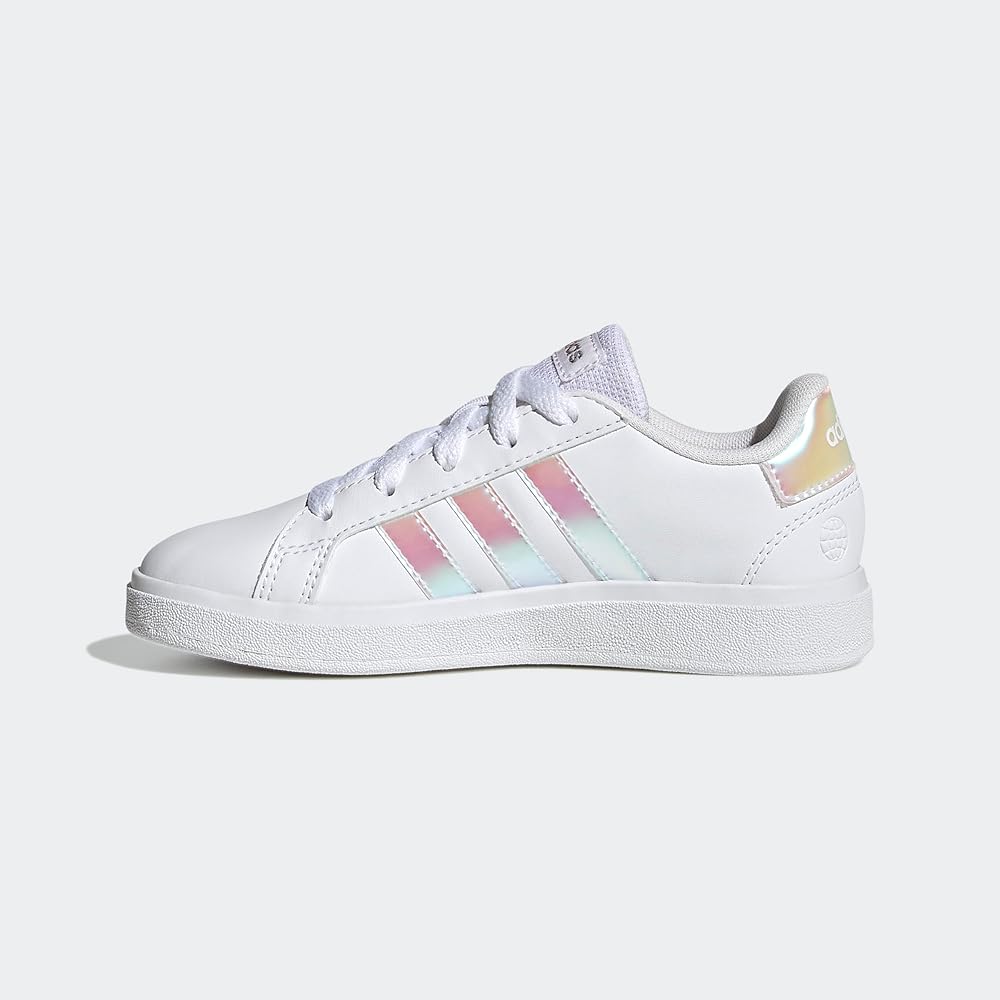 Adidas Kids Grand Court 2.0 Sneakers White Iridescent Footwear Size 17.5 cm