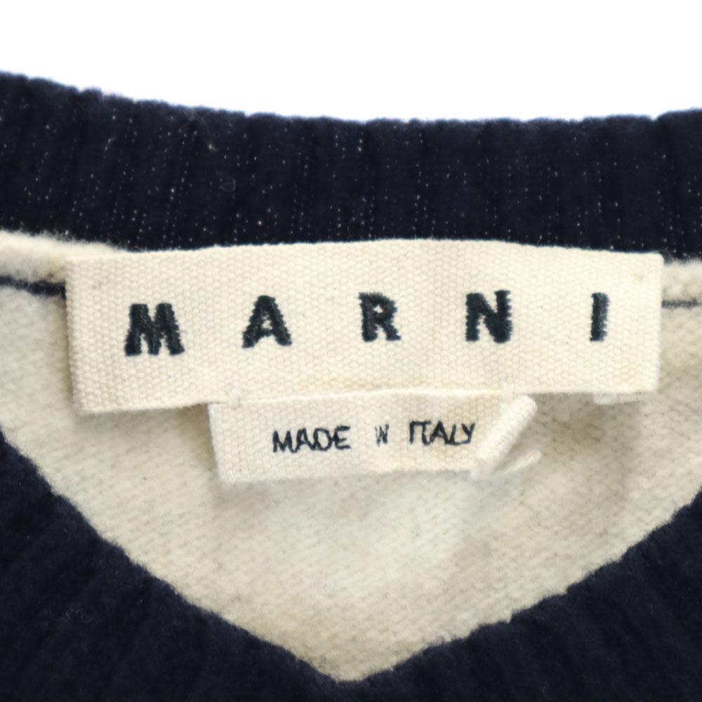 MARNI Made in Italy Virgin Wool Long sleeve sweater 44 Navy knit Women Used