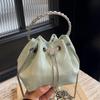 Modna Ręczna Plisowana Torba Wiaderko Prosta i Wszechstronna Torba Crossbody na Łańcuszku