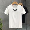 Unisex And Kids Summer Cotton Fashionable Casual Loose Large Cute Cat Pattern Printed Round Neck Short Sleeve Tshirt Top