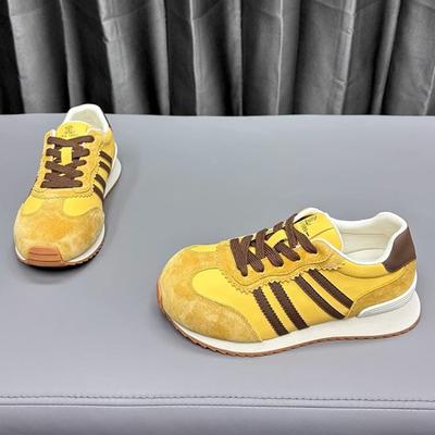 Leather Casual Shoes Women's Spring New Versatile Lace-up Round Head Thick-soled Cowhide Jogging Sports Trend