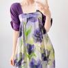 Women's nightgown thin short-sleeved printing light luxury simple breathable casual loungewear long skirt can be worn outside