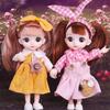 16CM Mini Movable 21Jointed Doll Girls Toy 3D Big Eyes BJD Princess Full Outfits  Dresses  Collection Childrens Doll Gift