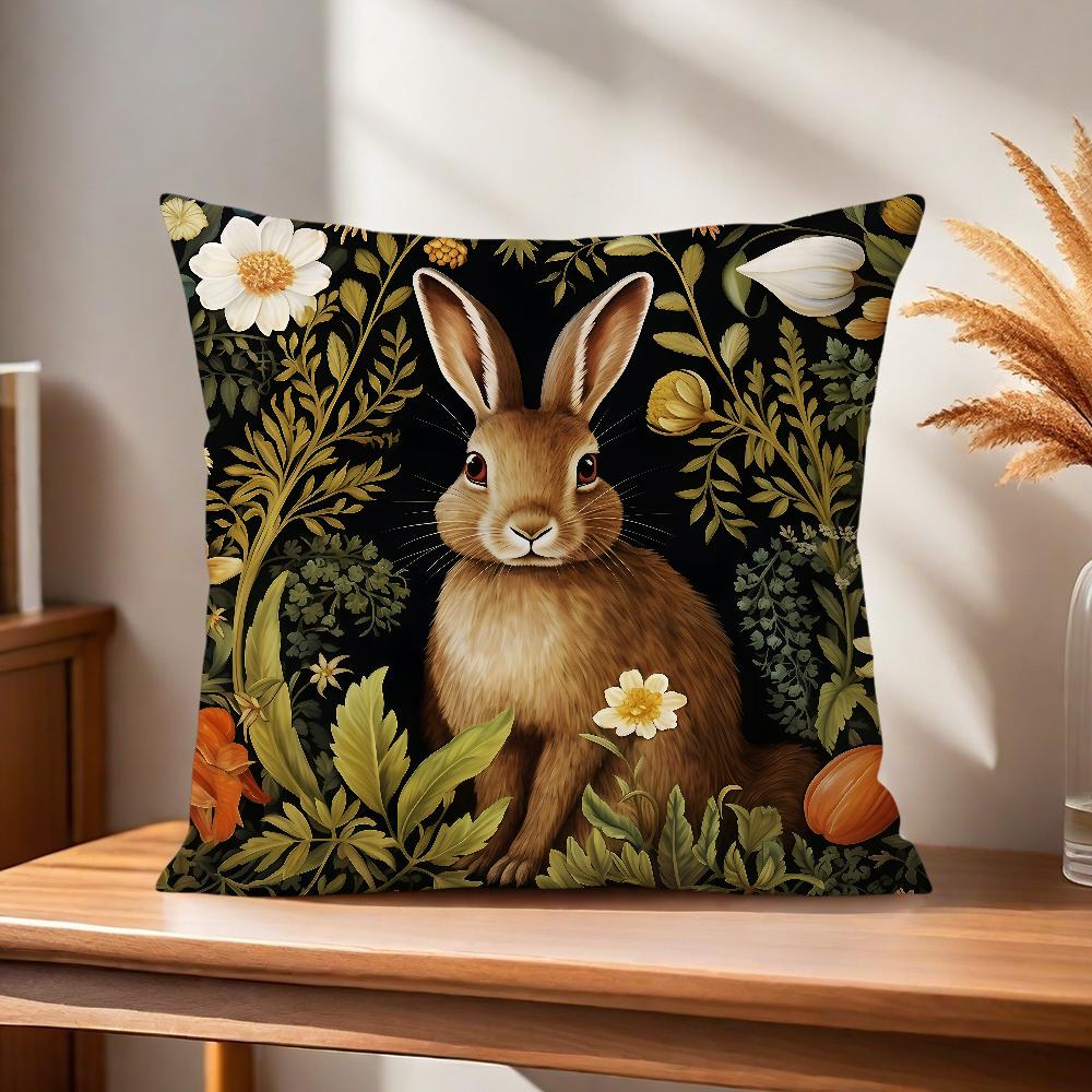 Retro Zacht Kussensloop Voor W-William M-Morris Bank Kunst Leven Konijn Kamer Huisdecoratie Beschermhoezen Zonder Vulling