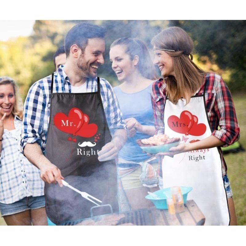 DIY Party Decorations Mr Mrs Couple Kitchen Apron Funny Pinafore Cooking Baking Party Cleaning Aprons Supplies.